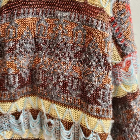 BKE Boho Stripped Open Front Sweater - Small - Picture 6 of 15